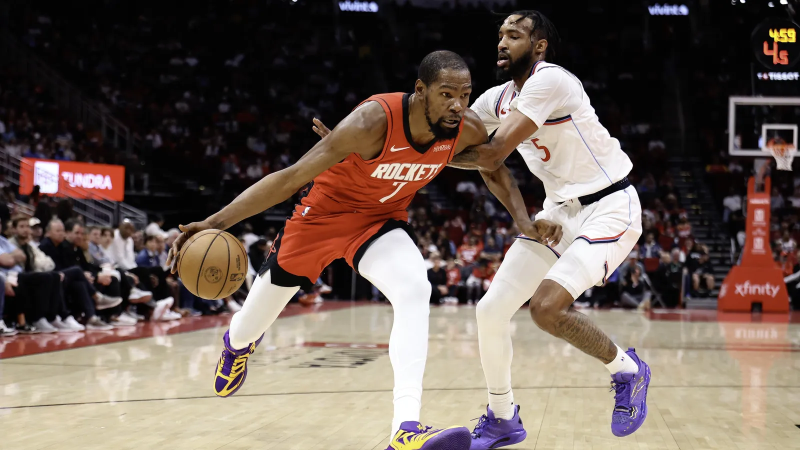 Kevin Durant Joins LeBron in NBA History, Excites Fans as Rockets Beat Kawhi Leonard, Clippers